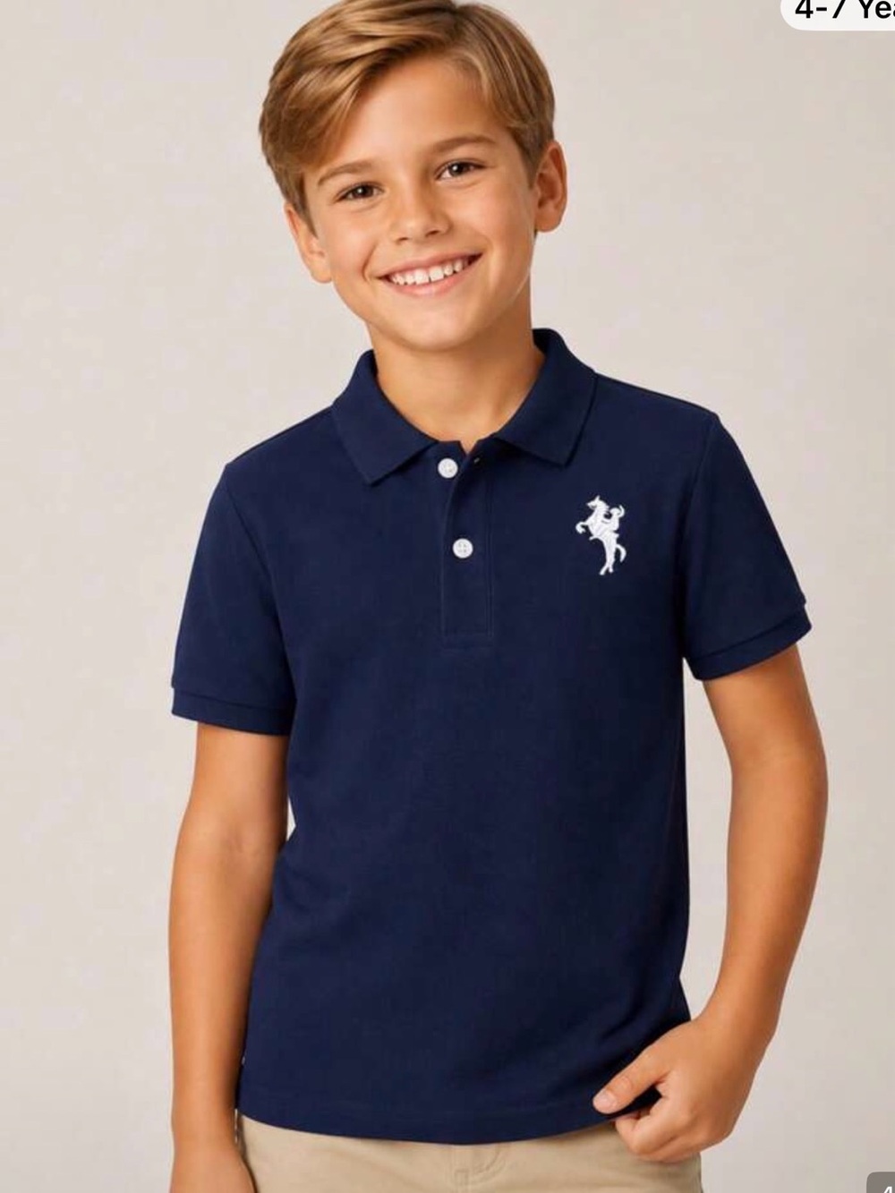 Boysw' Navy Polo Shirt with Chest Logo